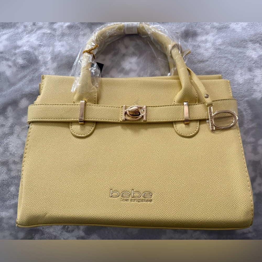 Bebe Gold Accent Yellow Satchel